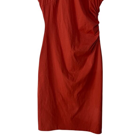 BODEN WOMENS SIZE 10R SIDE RUCHED STRETCH KNIT JERSEY MIDI DRESS RED NEW - Picture 7 of 15